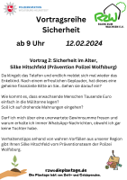 Montag, 9h, Vortragsreihe Sicherheit - Sicherheit im Alter